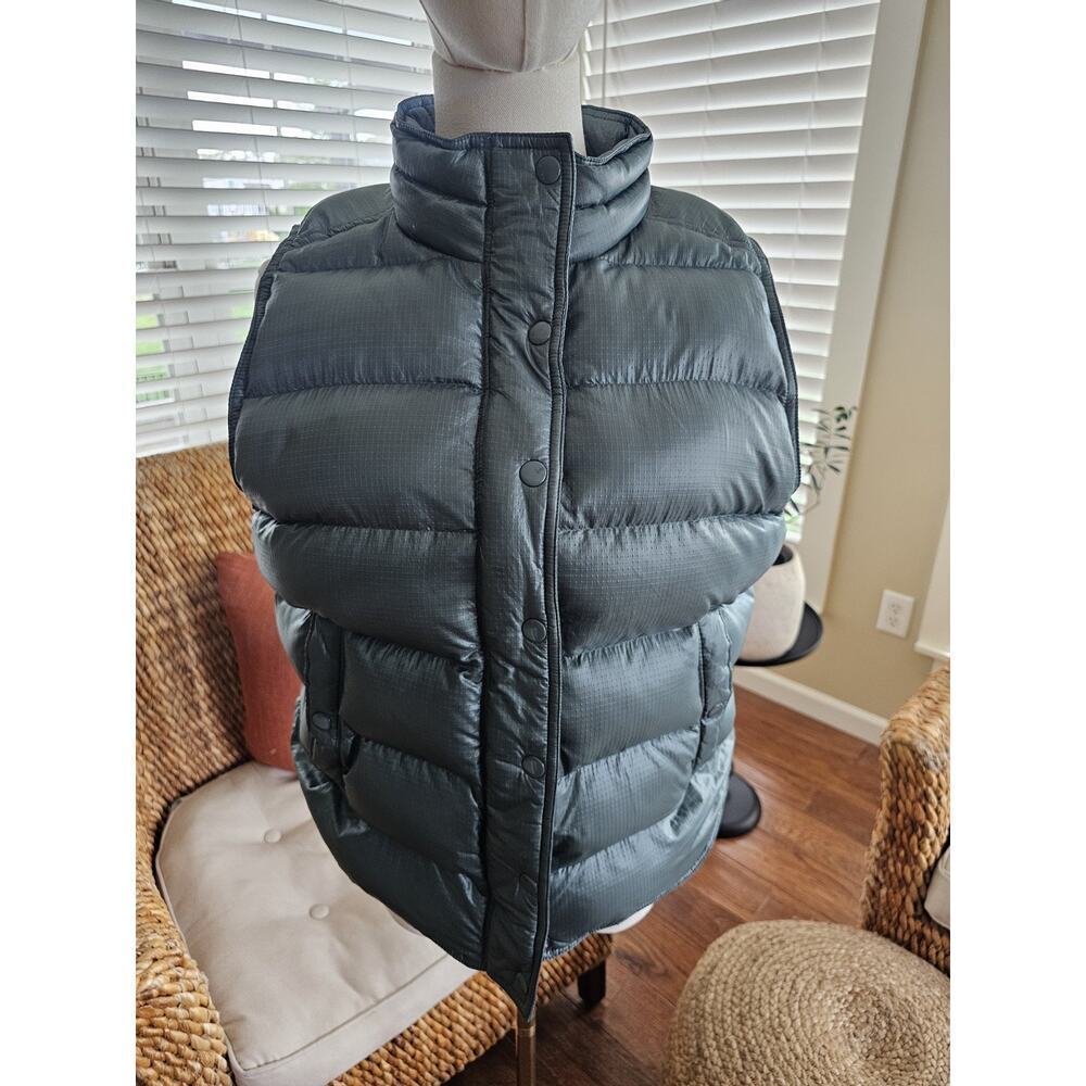 J. Crew Ripstop Down Waterfowl Feather Puffer Vest Women's Size L Green Outdoors